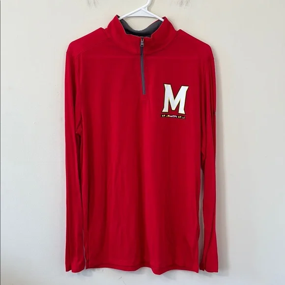 Men's Under Armour Red Maryland Terrapins 1/4 Zip Performance Top Size Medium - Picture 2 of 10